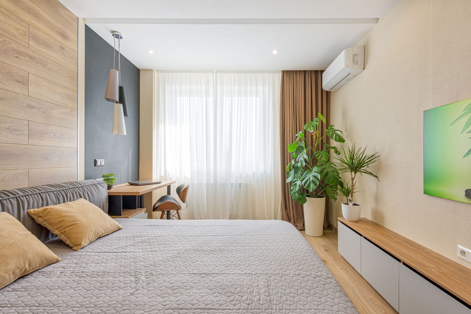 Bright bedroom that could be served by a ductless mini split