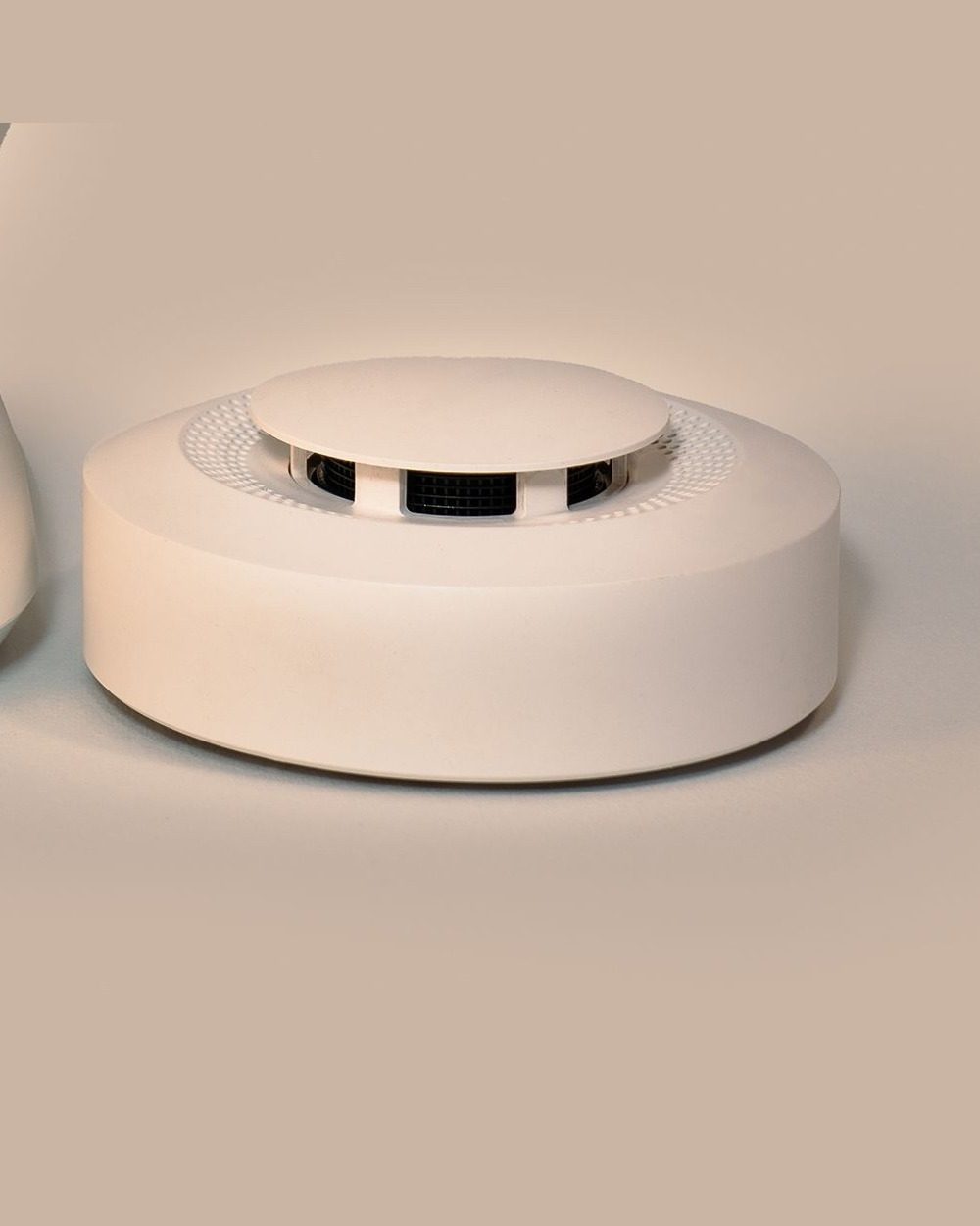 Smoke and carbon monoxide detector on a ceiling