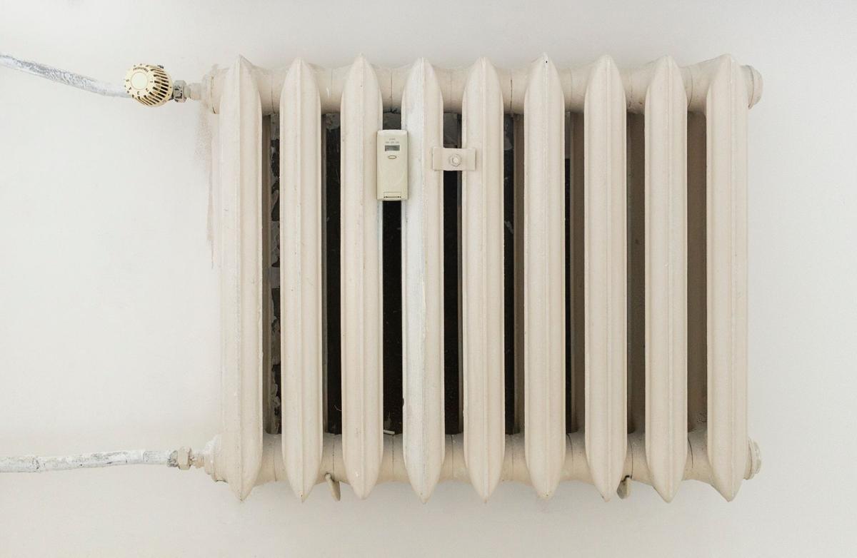 Hot water radiator heated by a home boiler