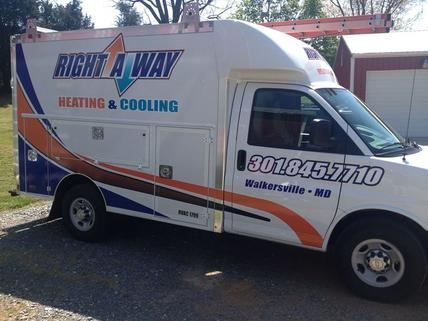 Right A Way Heating and Cooling branded truck