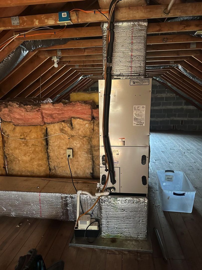 Old attic air handler before replacement